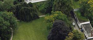 Da unten. Aus dem Helikopter hat man den besten Blick auf die Villa.