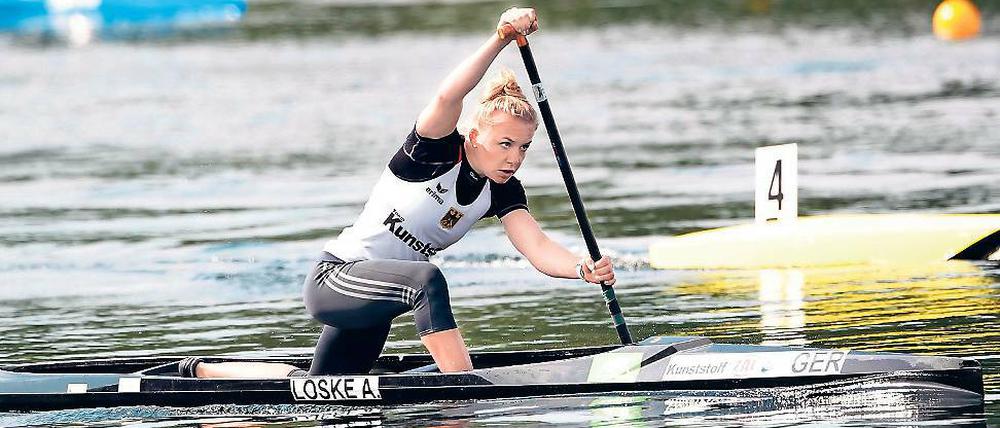 Aufstrebend. Canadierfahrerin Annika Loske erkämpfte zuletzt in Duisburg ihren ersten Weltcup-Podestplatz.