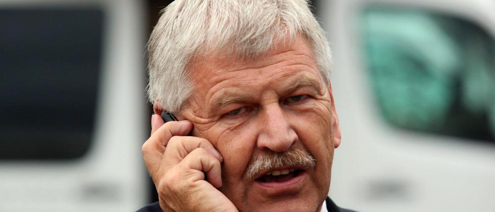 Der Ex-NPD-Bundesvorsitzende Udo Voigt, aufgenommen am 04.09.2011 in Schwerin.