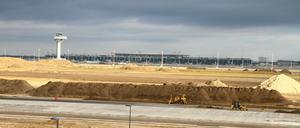 Baustelle für den Flughafen BER "Willy-Brandt" in Berlin-Schönefeld.