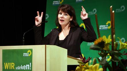 Annalena Baerbock, Vorsitzende des Landesverbandes von Bündnis 90/Die Grünen in Brandenburg, am 03.11.2012 bei der Landesdelegiertenkonferenz in Brandenburg/Havel.