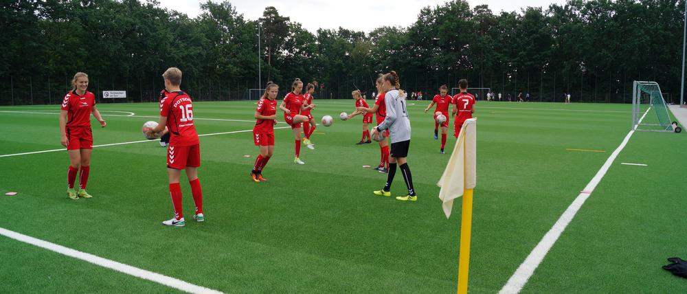 Beste Bedingungen. Der neue Untergrund wertet die Anlage auf. Neben dem Kunstrasenfeld bietet das Sportforum Waldstadt auch einen Naturrasenplatz.