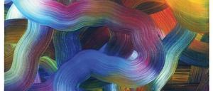 Die Abstraktion ist ein roter Faden in Gerhard Richters Malerei. Hier sein Bild „Rot-Blau-Gelb (339-4)“ aus dem Jahr 1972, Öl auf Leinwand, aus einer Schweizer Privatsammlung.