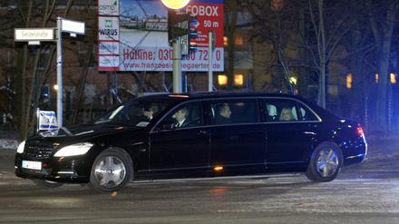 Dieses Auto brachte den israelischen Ministerpräsidenten Benjamin Netanjahu am Mittwochabend in die Berliner Innenstadt.