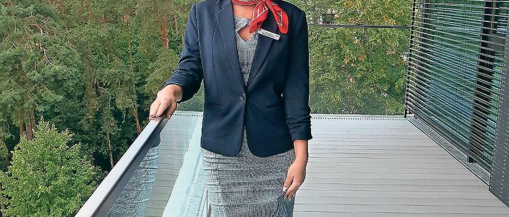 Am Anfang. Michelle Czesnat ist neue Auszubildende bei der Sparkasse.