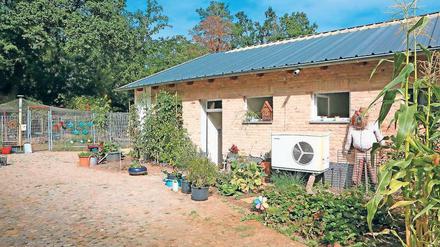 Natur vermitteln. In diesem Teil der Stallanlage in Groß Glienicke sind ein Gruppenraum und Sanitäranlagen für die Kinder untergebracht. Die Spatzennest-Kitakinder sind vormittags vor Ort, die älteren Hortkinder helfen nachmittags auch bei der Versorgung der Tiere. Foto: Andreas Klaer