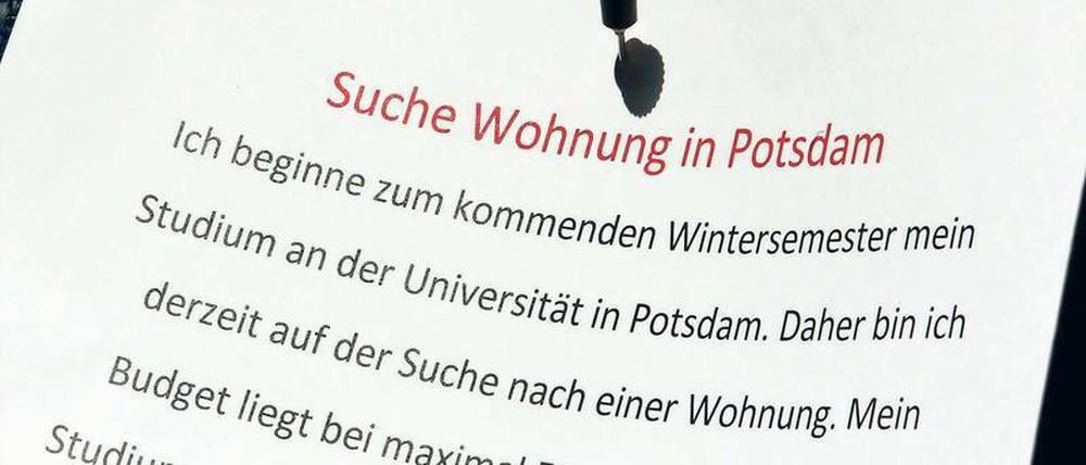 Die Suche nach der geeigneten Wohnung gestaltet sich für Studierende in Potsdam schwierig.