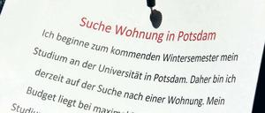 Die Suche nach der geeigneten Wohnung gestaltet sich für Studierende in Potsdam schwierig. 