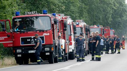 Serie von Waldbränden in Brandenburg: Rund 600 Einsatzkräfte bekämpften den großen Waldbrand in Frohnsdorf im Südwesten Brandenburgs. 