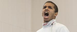 Schrei des Erfolgs. Marvin Dogue wurde 2015 in Berlin Staffel-Weltmeister. Vergangenes belegte er im WM-Einzel Rang vier.