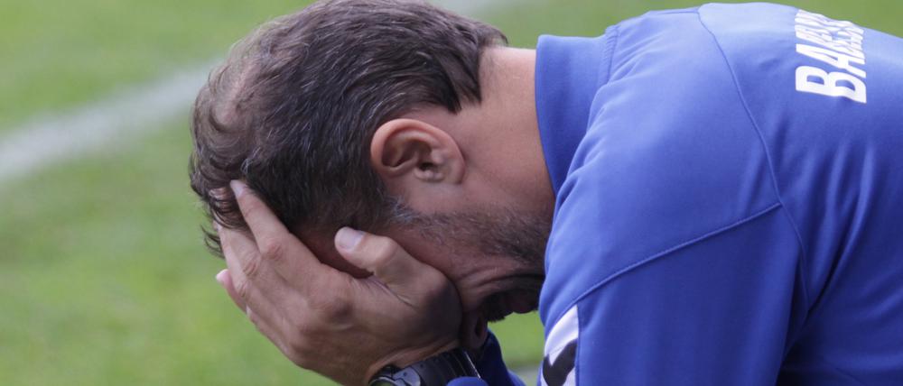 Almedin Civa, Trainer des SV Babelsberg 03, ärgert sich über vergebene Chancen seiner Elf. 