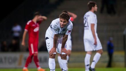 Enttäuschung. Farid Abderrahmane blieb zum fünften Mal nacheinander mit dem SVB ohne Pflichtspielsieg. Gegen Meuselwitz setzte es zudem die zweite 1:4-Heimpleite in Folge.