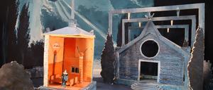 Ein Bühnenbild-Modell des "Lohengrin" in der Villa Schöningen.