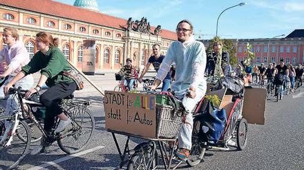 Mehr Luft. Florian Kirchesch organisierte die Fahrraddemo. 