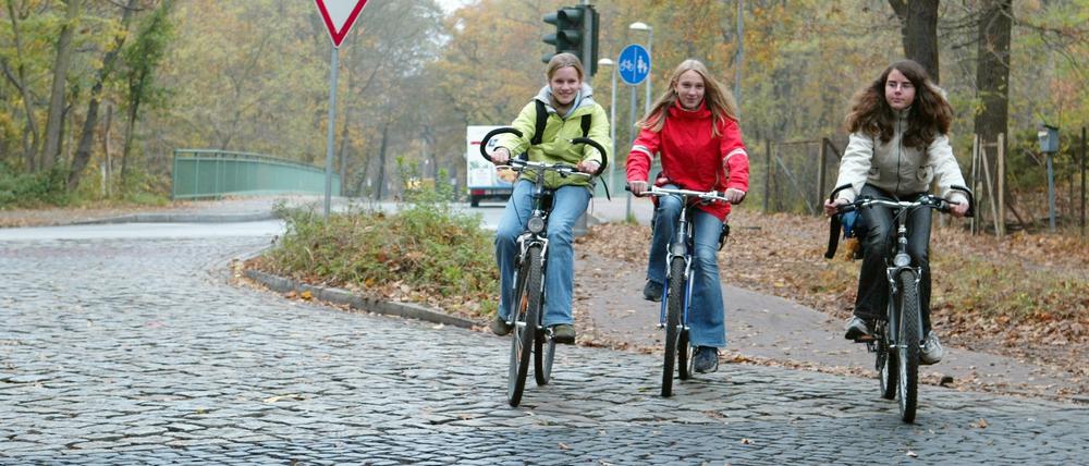 Zur Schule radeln: Nicht jeder Schüler sieht dabei so glücklich aus. Viele müssen weite Wege zurücklegen.