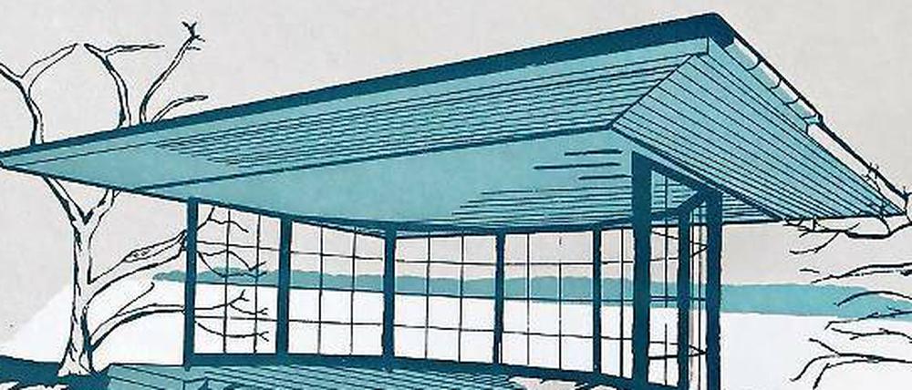 Der Dezember im Kalender "Zwischenmoderne": Der Musikpavillon am Luftschiffhafen (1932) von Reinhold Mohr. Er wurde 2011 saniert.
