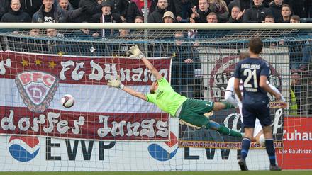 Beim Spiel selbst zwischen SV Babelsberg 03 gege BCF Dynamo selbst blieb es laut Polizei friedlich. Hier fiel das 1:1.