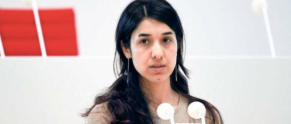 Friedensnobelpreisträgerin Nadia Murad sprach im April 2017 im Landtag in Potsdam. Seitdem ist nicht viel passiert.