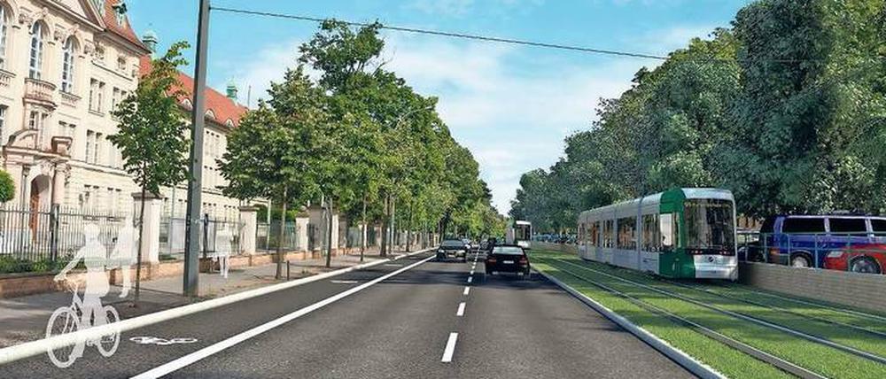 Auf der Heinrich-Mann-Allee soll sich laut den Plänen der Stadt einiges ändern.