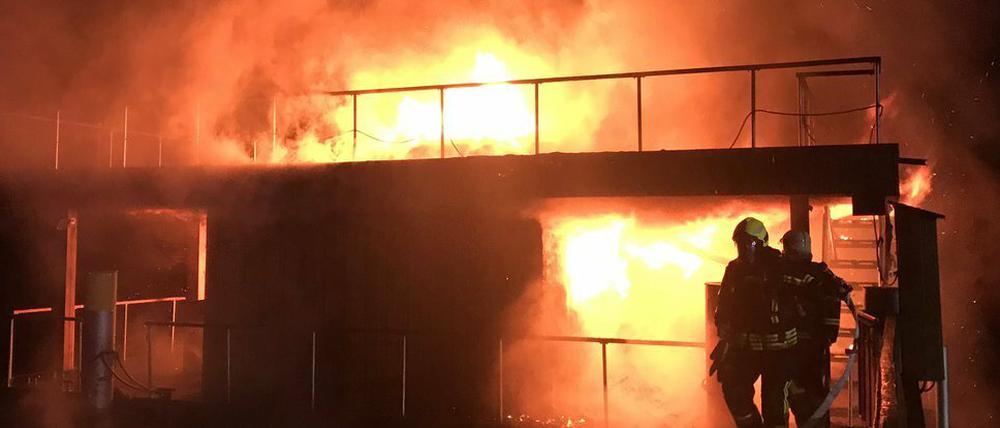 Brand der Seesauna des Inselhotels Hermannwerder am 2.12.2018