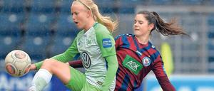 Intensives Prestigeduell. Zwischen Turbine und Wolfsburg geht es stets ordentlich zur Sache. 