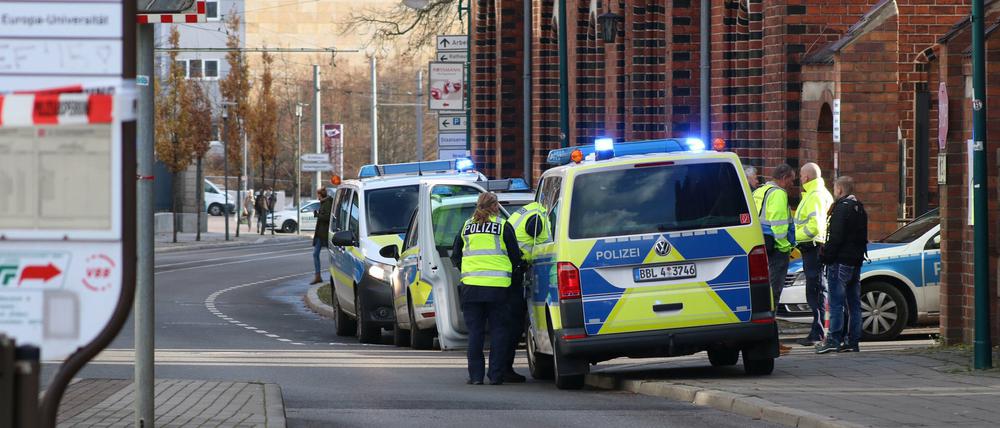 Die Hauptpost in Frankfurt (Oder) wurde vorübergehend gesperrt.
