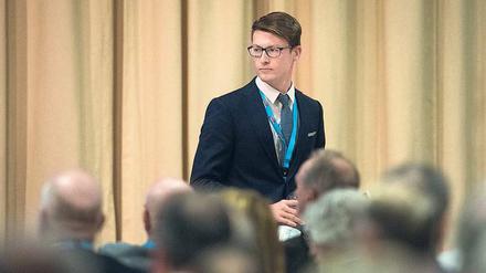 David Eckert, Landeschef der Jungen Alternativen in Berlin, muss befürchten, dass sich die AfD von ihrer Parteijugend trennt.