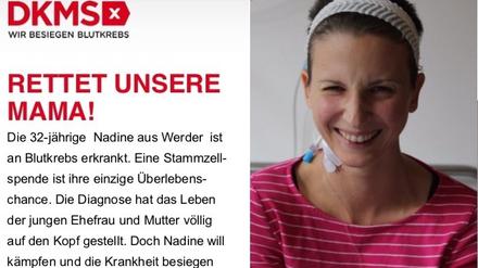 Der Aufruf zur Registrierung für eine Stammzellenspende.