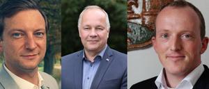 Jeff Staudacher, Hans-Peter Goetz und Martin Lebrenz wollen die Brandenburger FDP in die Landtagswahl führen.