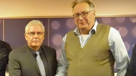 FLB-Präsident Jens Kaden (l.) sucht den Dialog mit Vereinsverantwortlichen wie SVB-Chef Archibald Horlitz. 