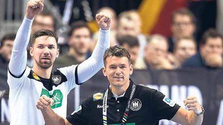 Es liegt in ihren Händen. Bundestrainer Christian Prokop (r.) und Top-Spieler Fabian Wiede.