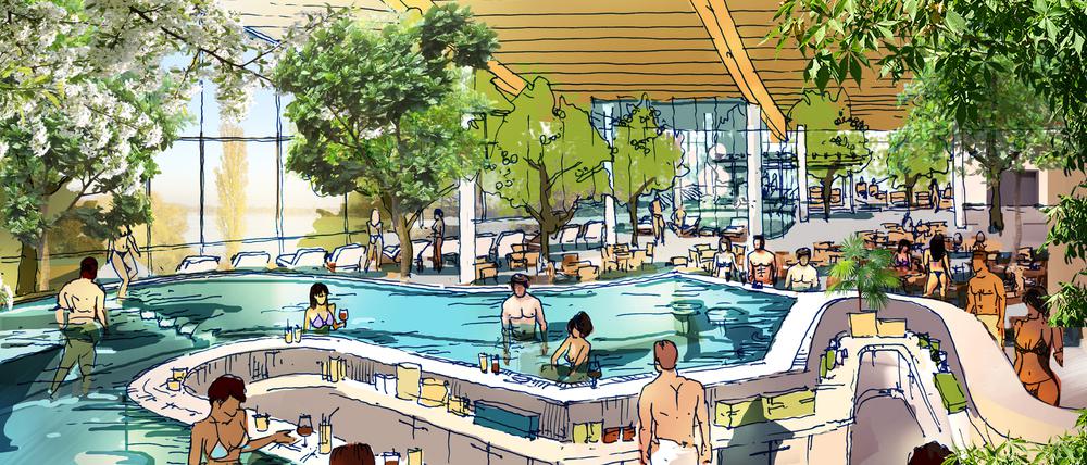 Die Blütentherme Werder heißt jetzt Haveltherme und soll mit neuem Investor fertig gebaut werden.