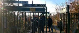 Auf dem Gelände der Kleingartensparte Angergrund in Babelsberg werden die Lauben abgerissen.