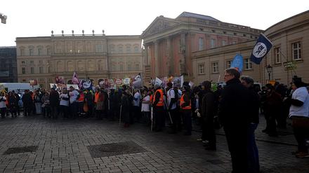 Windkraft-Demo auf dem Alten Markt in Potsdam.