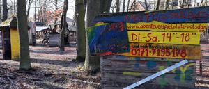 Der Abenteuerspielplatz "Blauer Daumen" in der Steinstraße/Ecke In der Aue.