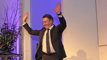 Potsdams Ex-Oberbürgermeister Jann Jakobs bei seiner Verabschiedung aus dem Amt, heute diskutiert er im Thalia-Kino.