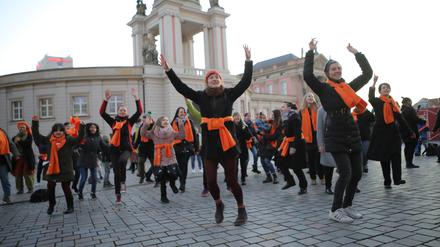 Organisiert hat die One-Billion-Rising-Aktion in Potsdam das Autonome Frauenzentrum. 