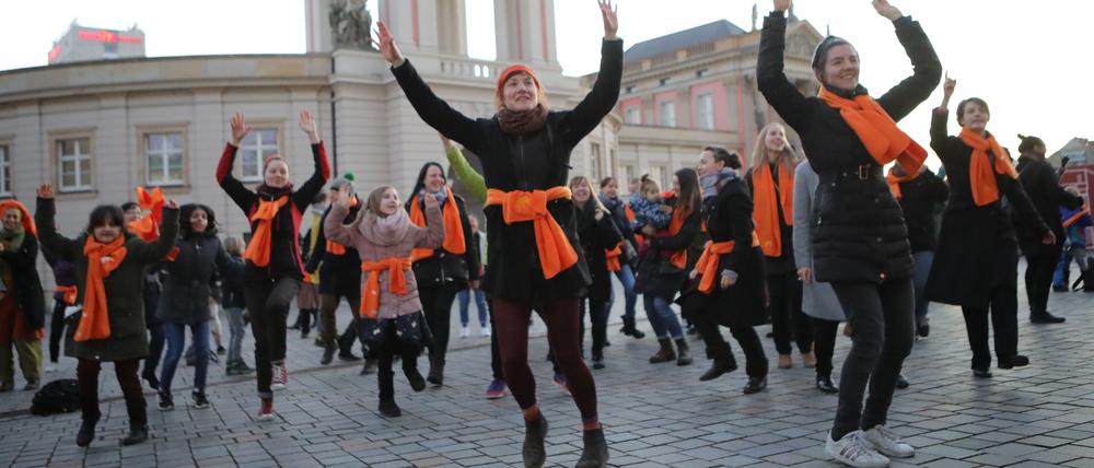 Organisiert hat die One-Billion-Rising-Aktion in Potsdam das Autonome Frauenzentrum.