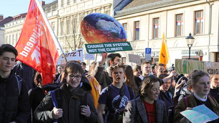 Am Freitagmittag demonstrierten hunderte Schüler gegen die aktuelle Klimapolitik.