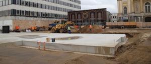 Das Fundament für den Wiederaufbau des Turms der Garnisonkirche in Potsdam ist seit November 2018 fertig.