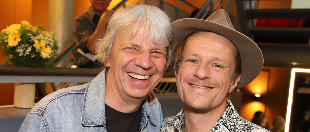 "Gundermann"-Regisseur Andreas Dresen und Hauptdarsteller Alexander Scheer bei der Kinotour im Babelsberger Thalia.