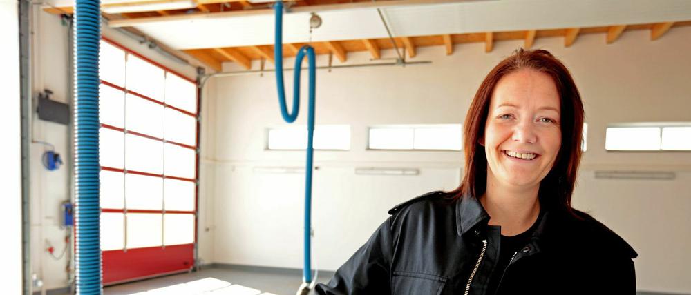 Steffi Pietzner ist die neue Chefin der Stahnsdorfer Feuerwehr.