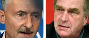 Karl-Heinz Schröter (l., Innenminister, SPD) und Ralf Christoffers (Linke-Fraktionschef).