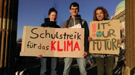 Das Original: Edwin P. (16, ganz rechts) von der Voltaire-Schule und zwei weitere Schüler wurden für Fake News missbraucht.