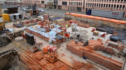Ein Blick auf die derzeitige Baustelle der Garnisonkirche.