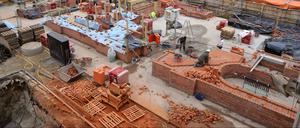 Ein Blick auf die derzeitige Baustelle der Garnisonkirche. 