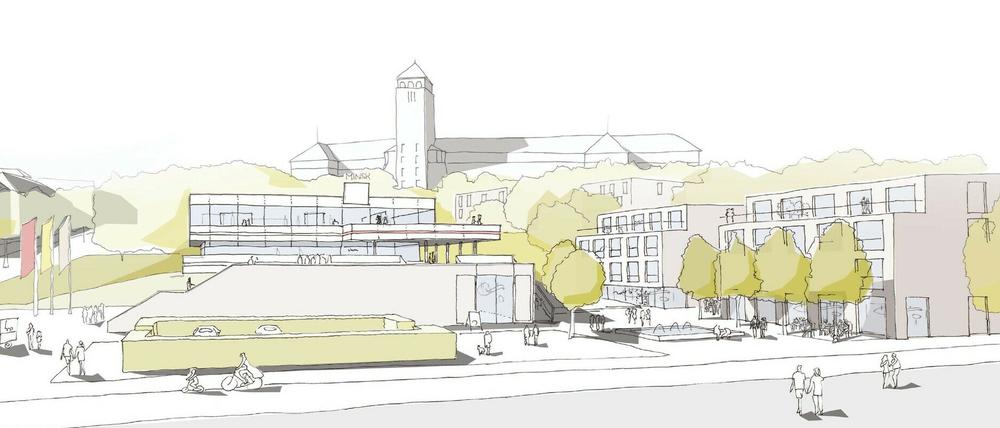 Visualierung der Sanierung des ehemaligen DDR-Terrassenrestaurants Minsk am Potsdamer Brauhausberg.