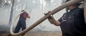 Löscharbeiten Ende August 2018 bei Treuenbrietzen.