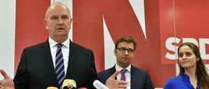 Dietmar Woidke, Erik Stohn, und Maja Wallstein
