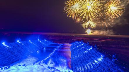 Zum Flutungsbeginn am Freitag gab es ein großes Feuerwerk.